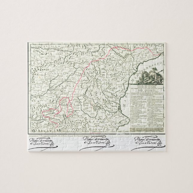 Puzzle Carte d'itinéraire de Don don Quichotte - (Horizontal)