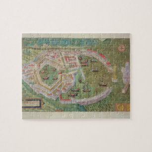 Puzzle Carte d'Ostia, de "Civitates Orbis Terrarum" par G