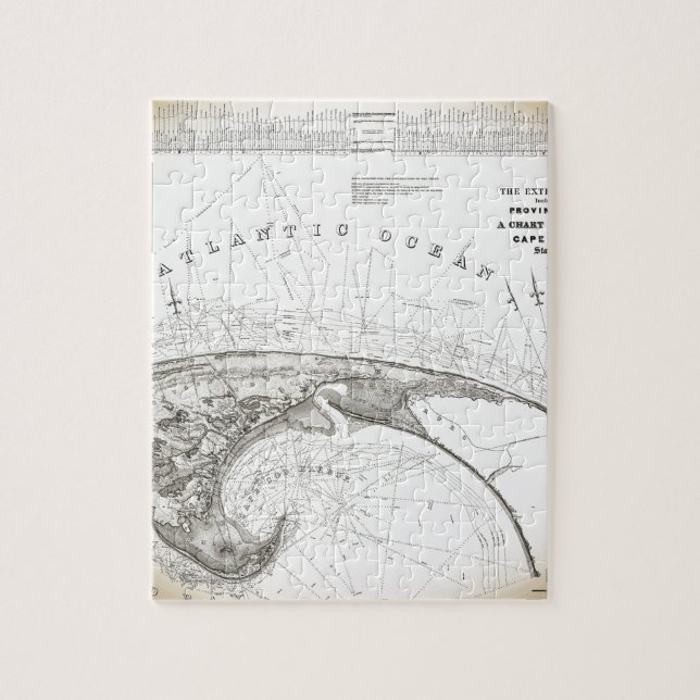 Puzzle Carte du Cap de Provincetown Vintage (Vertical)