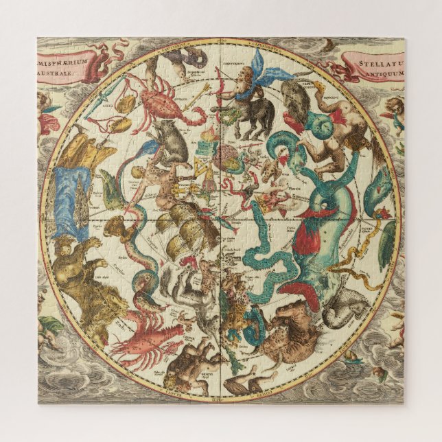 Puzzle Carte du ciel de l'hémisphère sud de 1660, édition (Vertical)