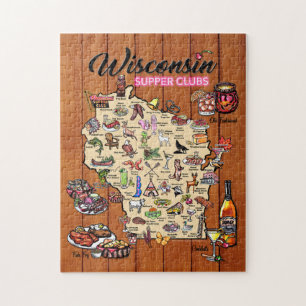 Puzzle Carte du club de souper du Puzzle-Wisconsin