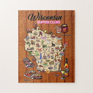 Puzzle Carte du club de souper du Puzzle-Wisconsin