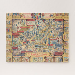 Puzzle Carte du coeur de Birmingham, Angleterre