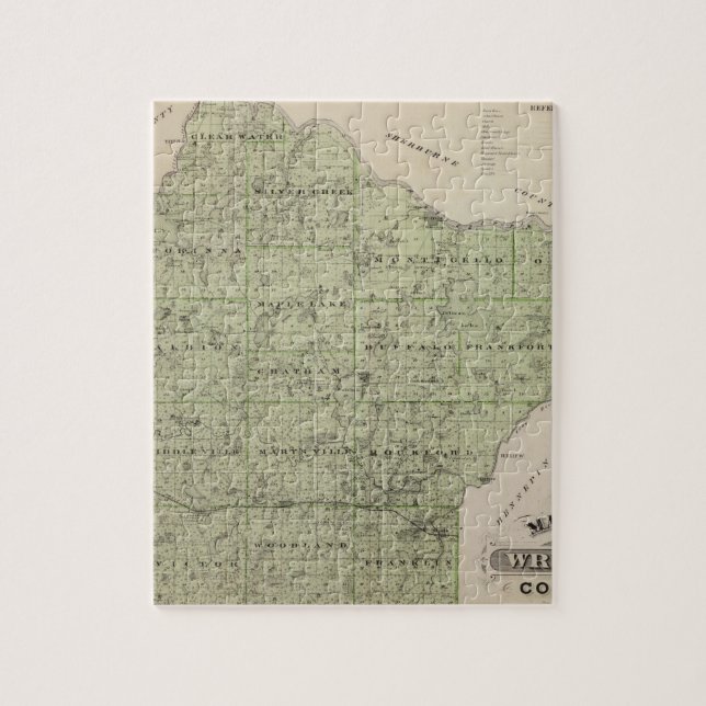 Puzzle Carte du comté de Wright, Minnesota (Vertical)