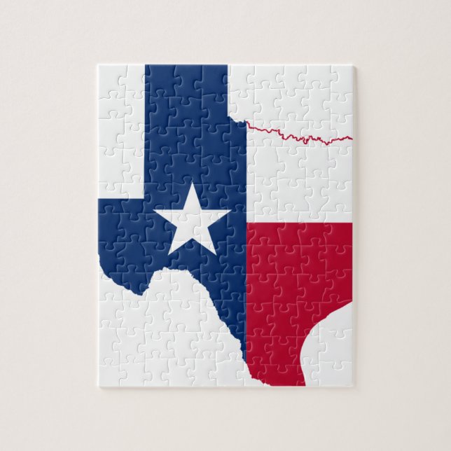 Puzzle Carte Du Drapeau Du Texas (Vertical)