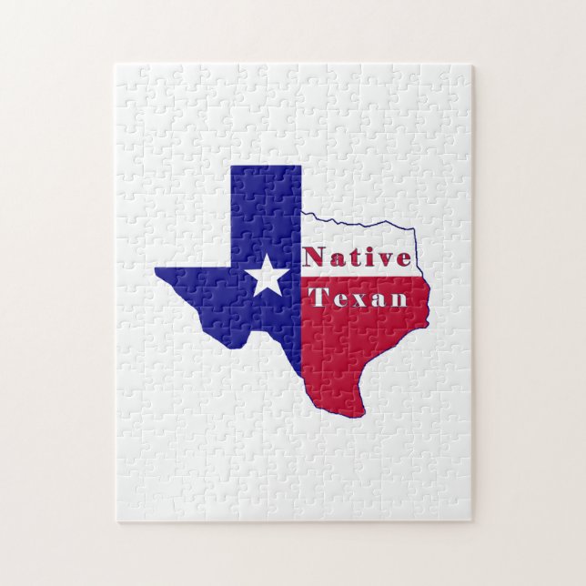 Puzzle Carte du drapeau texan natif (Vertical)