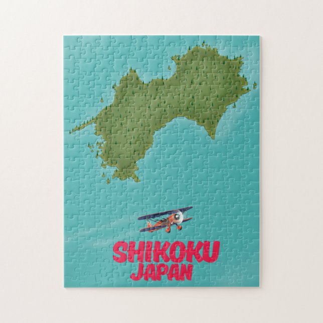 Puzzle Carte du Japon de Shikoku (Vertical)