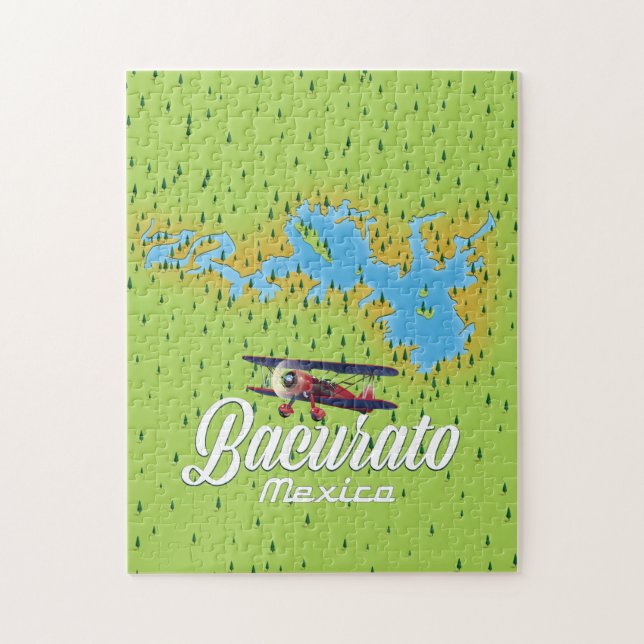 Puzzle Carte du lac Bacurato Mexique (Vertical)
