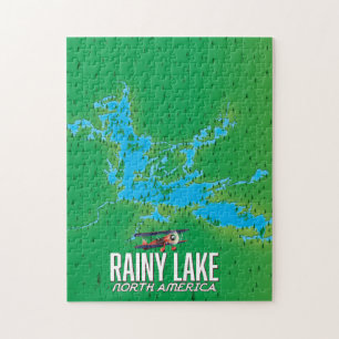 Puzzle Carte du lac Rainy North American