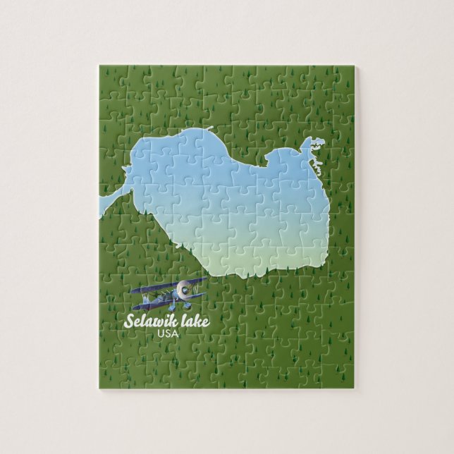Puzzle Carte du lac Selawik Alaska (Vertical)