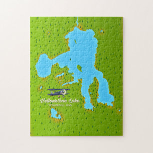 Puzzle Carte du lac Yellowstone, Wyoming