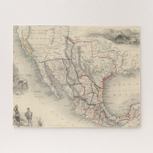 Puzzle Carte du Mexique, de la Californie et du Texas