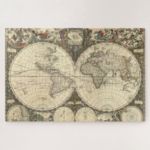 Puzzle Carte du monde 1660 par Frederick de Wit
