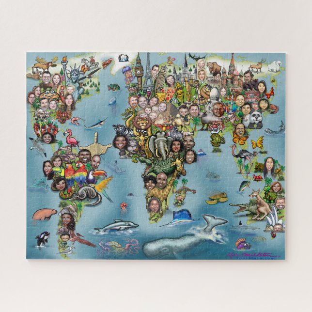 Puzzle Carte du monde amusant (Horizontal)