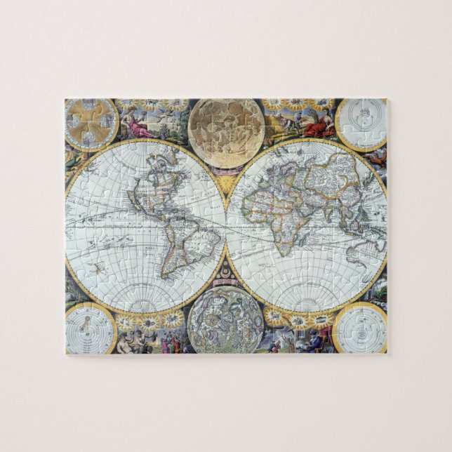 Puzzle Carte du monde antique, Atlas Maritimus de John Se (Horizontal)