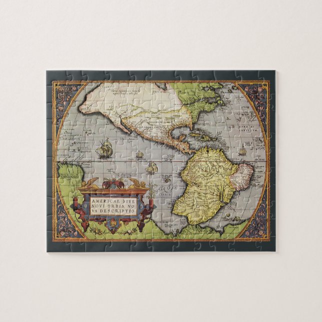 Puzzle Carte du monde antique des Amériques par Abraham O (Horizontal)