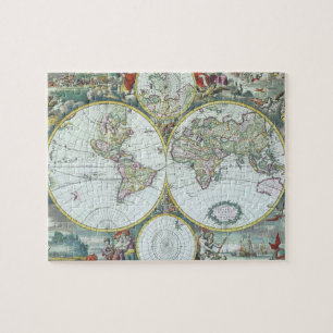 Puzzle Carte du monde antique du 17ème siècle, Frederick