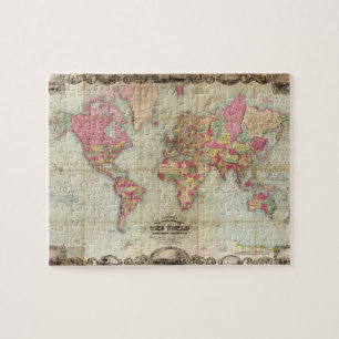 Puzzle Carte du monde antique par John Colton, vers 1854
