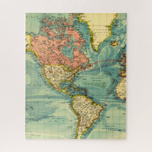 Puzzle Carte du monde avec les États-Unis