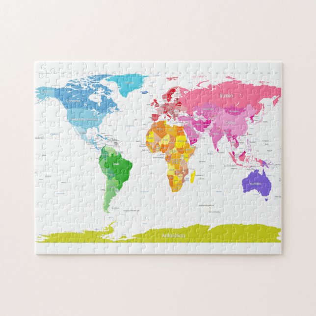 Puzzle Carte du monde de continents (Horizontal)
