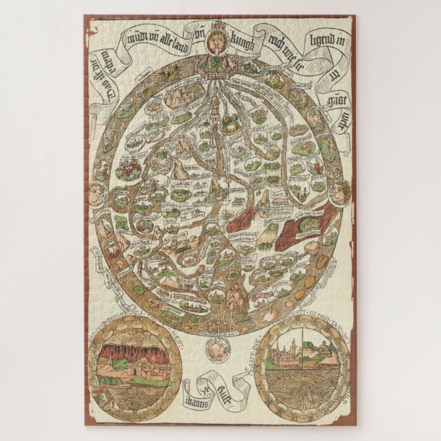 Puzzle Carte du monde de coupe de bois 1480 (Vertical)