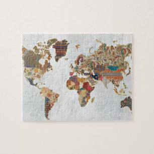 Puzzle Carte du monde de motif