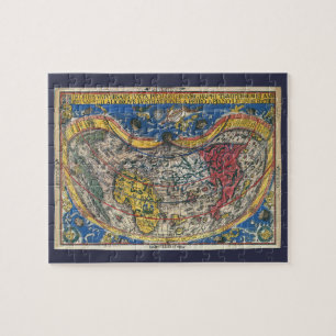 Puzzle Carte du monde en forme de coeur antique par Peter