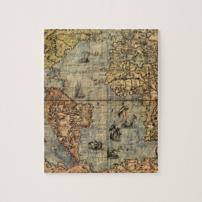 Puzzle Carte du monde Forlani Antiquev 1565 Renaissance (Vertical)