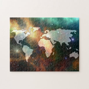 Puzzle Carte du monde Galaxy Stars Photo