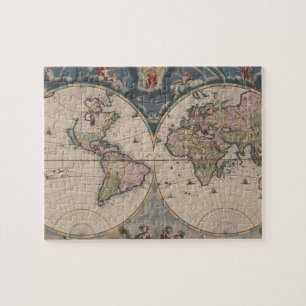 Puzzle Carte du monde Globe Travel Antique