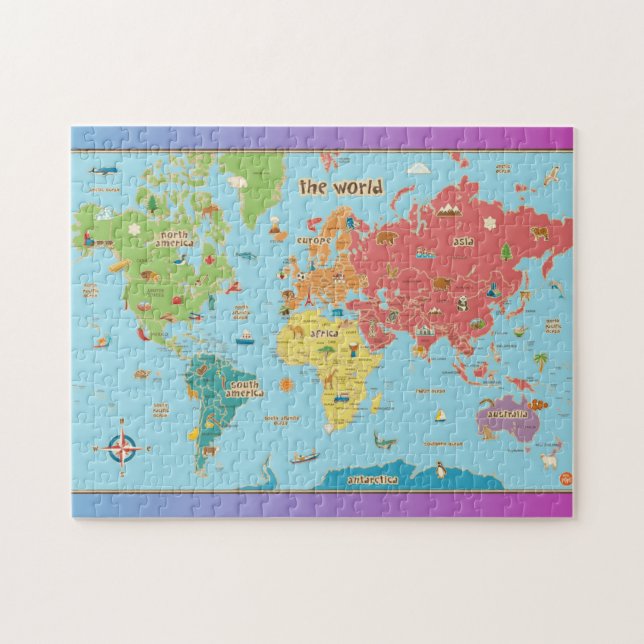 Puzzle Carte du monde interactif (Horizontal)