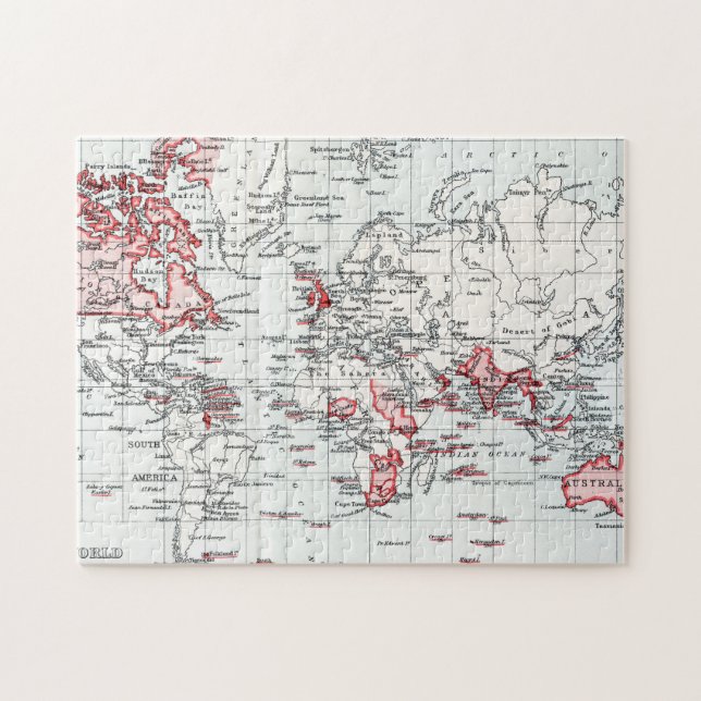 Puzzle Carte du monde montrant les possessions (Horizontal)