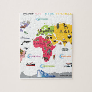 Puzzle Carte du monde pour des enfants - blancs et