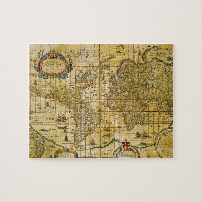 Puzzle Carte du monde vintage (Horizontal)