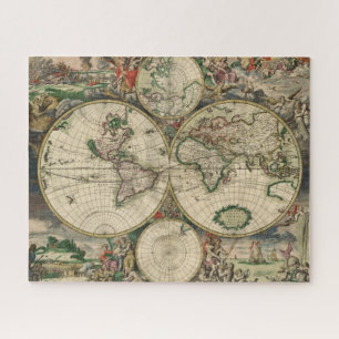Puzzle Carte du monde vintage