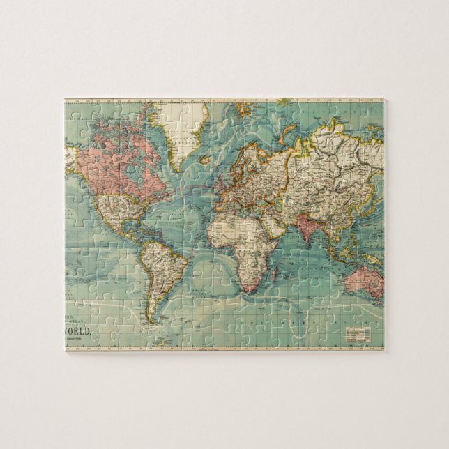 Puzzle Carte du monde vintage (Horizontal)