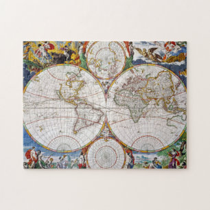 Puzzle CARTE du MONDE, XVIIème siècle