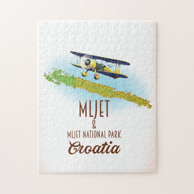 Puzzle Carte du Parc national de Mljet Croatie (Vertical)