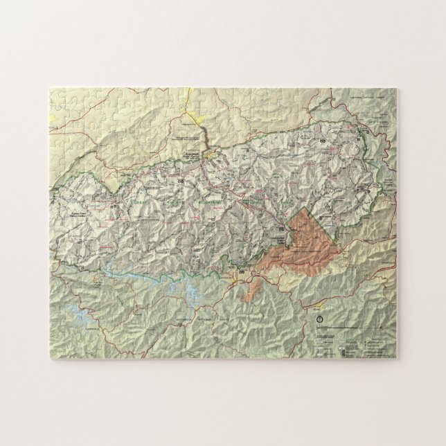 Puzzle Carte du parc national des Great Smoky Mountains ( (Horizontal)