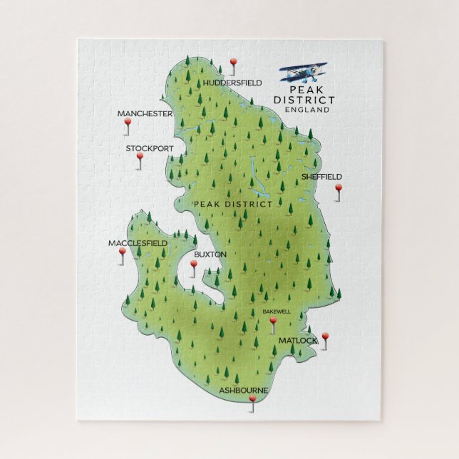 Puzzle Carte du Peak District Angleterre (Vertical)