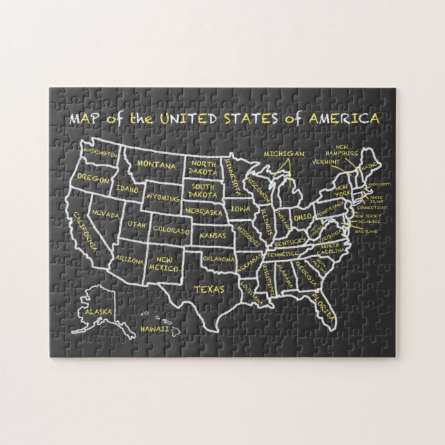 Puzzle Carte du tableau de bord des États-Unis (Horizontal)