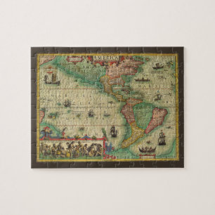 Puzzle Carte du Vieux Monde antique des Amériques par Hon