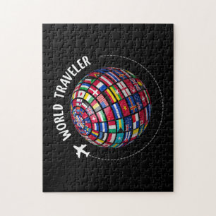 Puzzle Carte du voyageur du monde, Voyageur du monde, Pay
