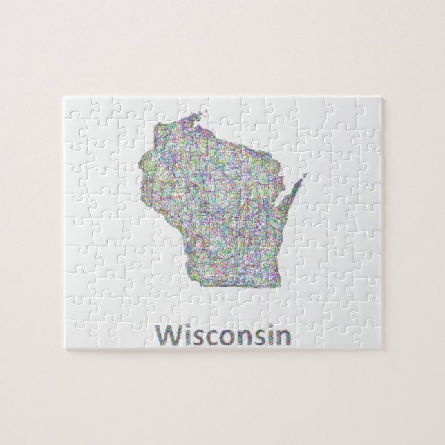 Puzzle Carte du Wisconsin (Horizontal)