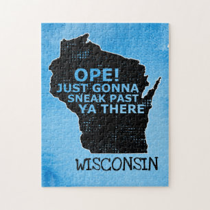 Puzzle Carte du Wisconsin Ope Sneak Passé Ya Là-Bas Dit