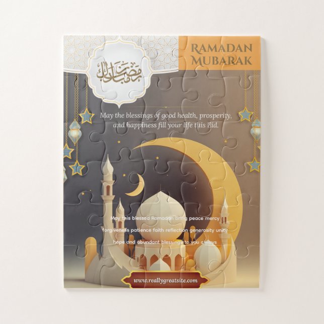 Puzzle Carte Eid Mubarak avec Masjid (Vertical)