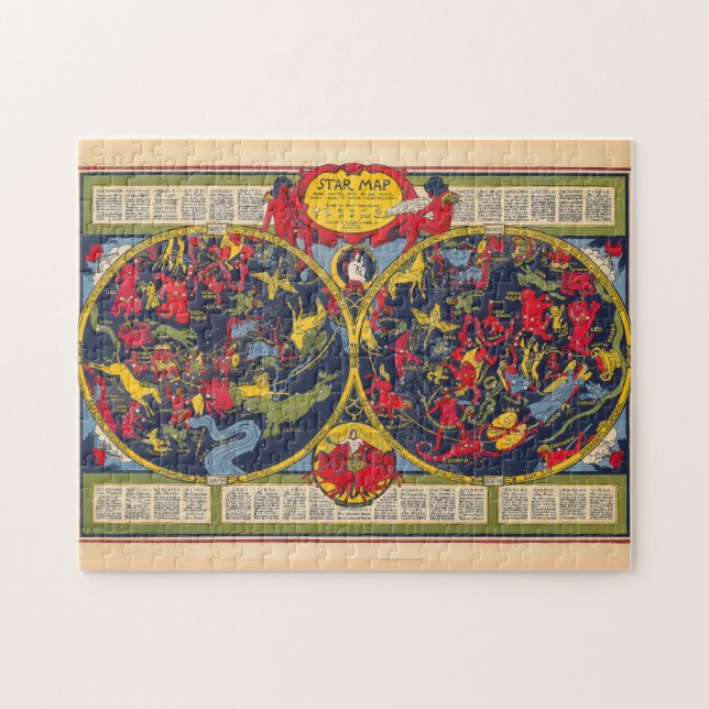 Puzzle Carte étoile vintage - Constellations Graphique cé (Horizontal)
