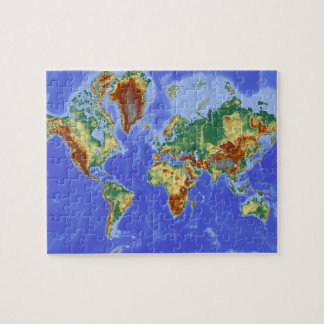 Puzzle Carte géographique de l'Atlas mondial Continents