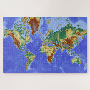 Puzzle Carte géographique de l'Atlas mondial Continents