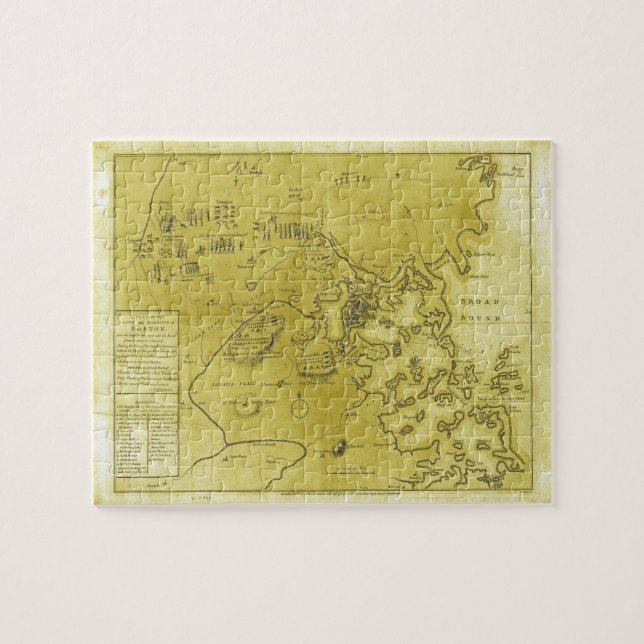 Puzzle Carte Historique de Boston Guerre d'Indépendance A (Horizontal)